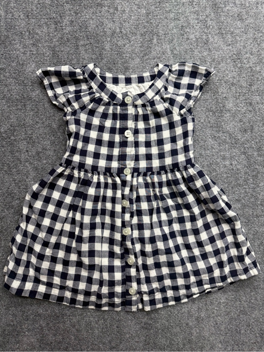 Baby Gap Toddler Girls Sz 3 Black & White Gingham Button-Front Dress